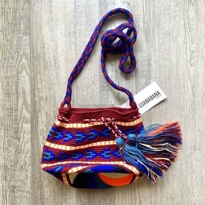 NWT Guanabana Medium Wayuu Woven Crossbody Bag Royal blue/Orange/Maroon